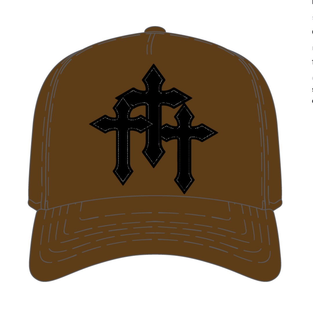 Triple Cross Snapback - Brown