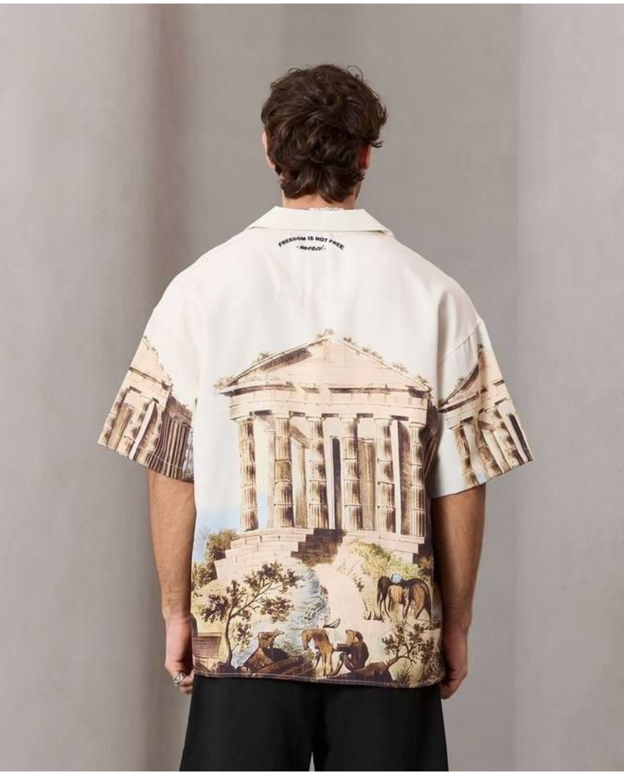 Ancient Culture Button Up - Beige