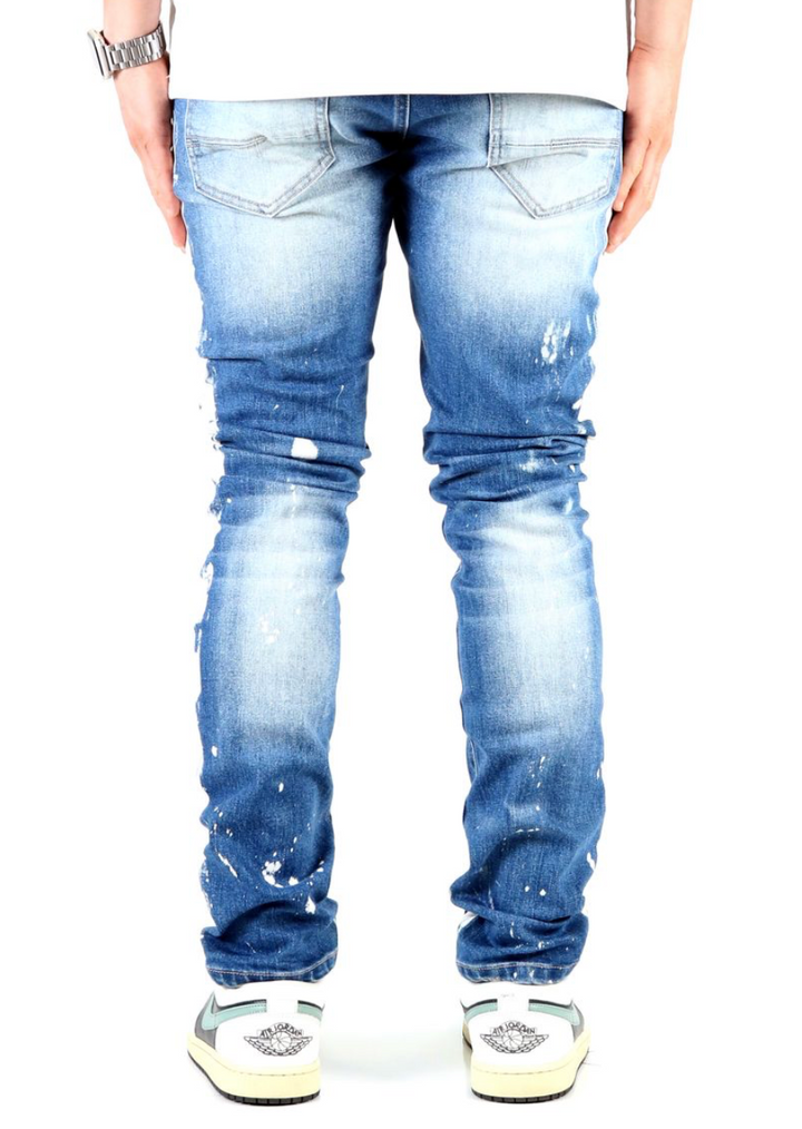 Savage Ripped Skinny Jeans - Blue