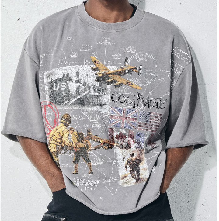 Courage Cropped Tee - Grey