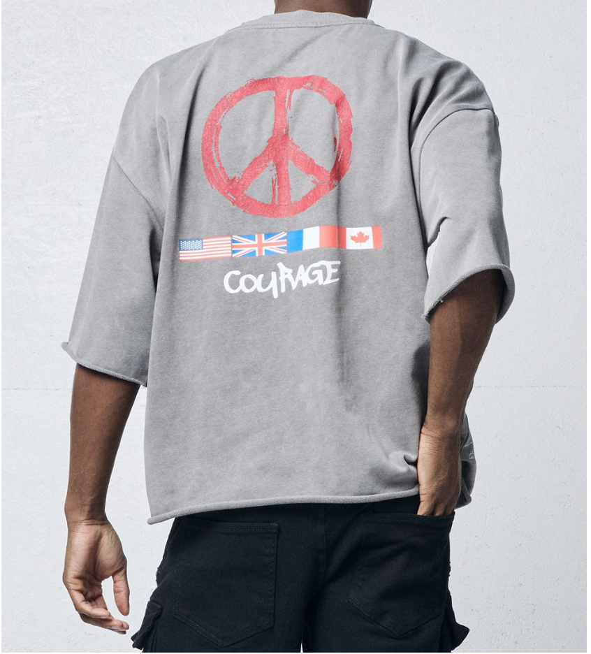 Courage Cropped Tee - Grey
