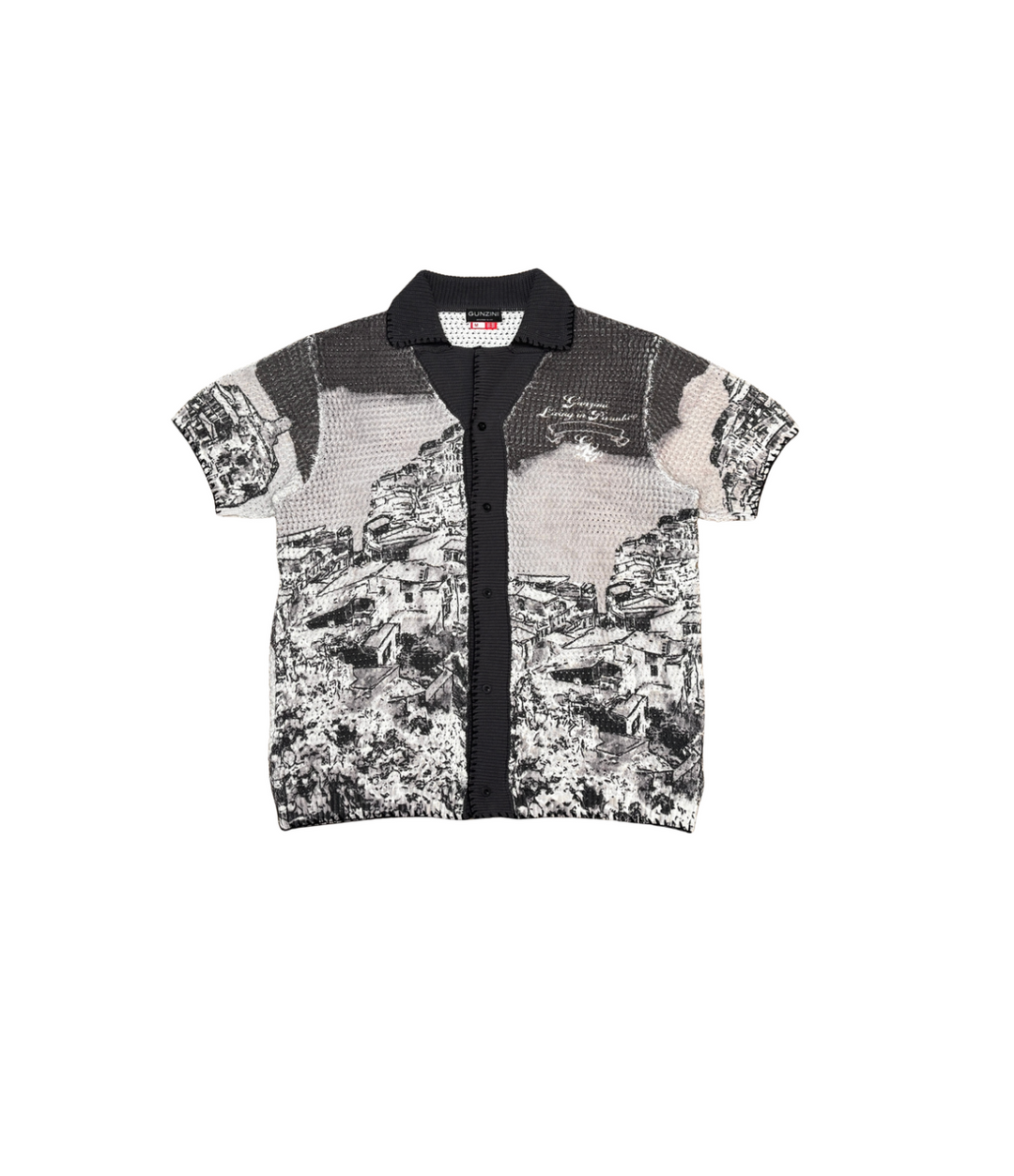 Gunzini Button Down Tee - Black Greyish