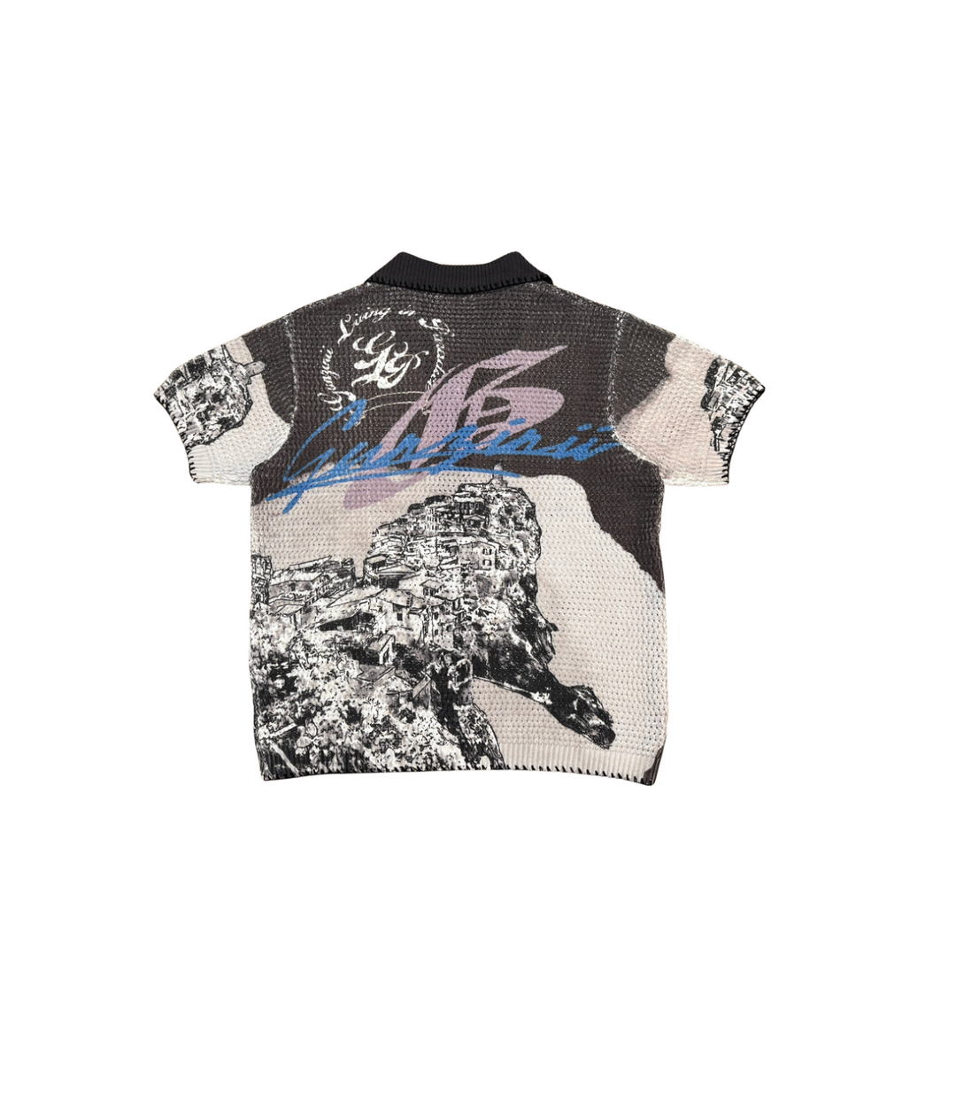 Gunzini Button Down Tee - Black Greyish