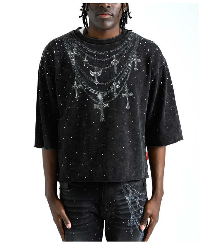 Grind And Rise Cropped Tee - Black