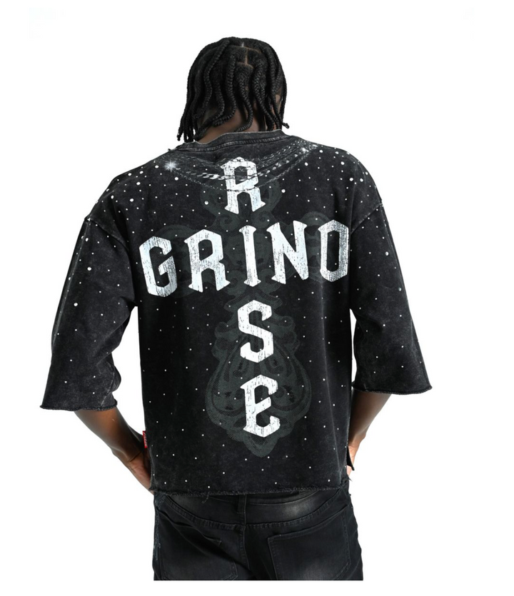 Grind And Rise Cropped Tee - Black