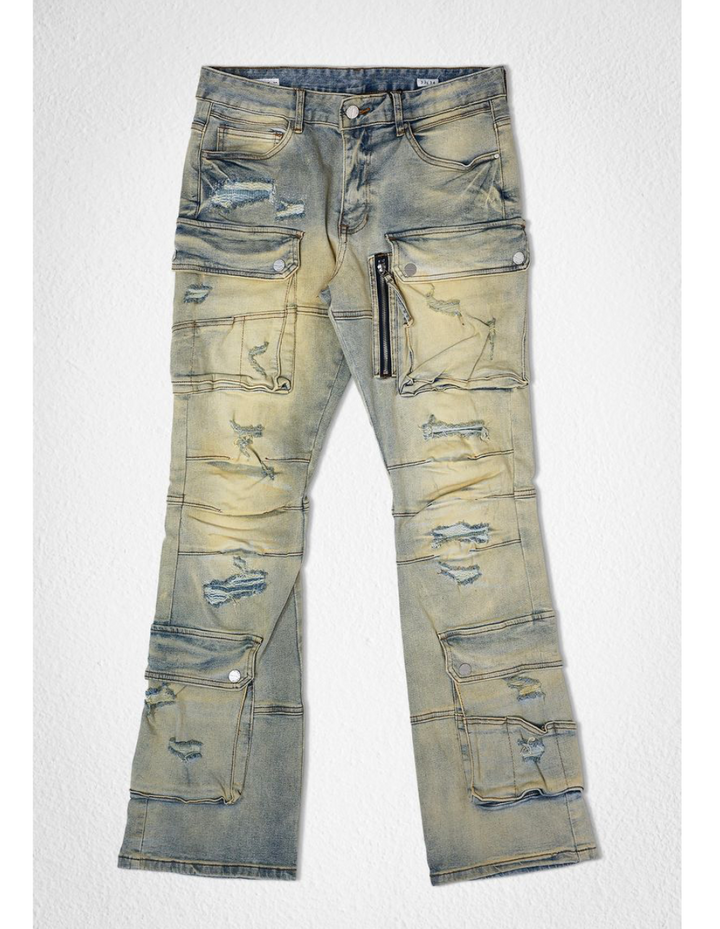 Cargo Stacked Jeans - Light Stone Tint