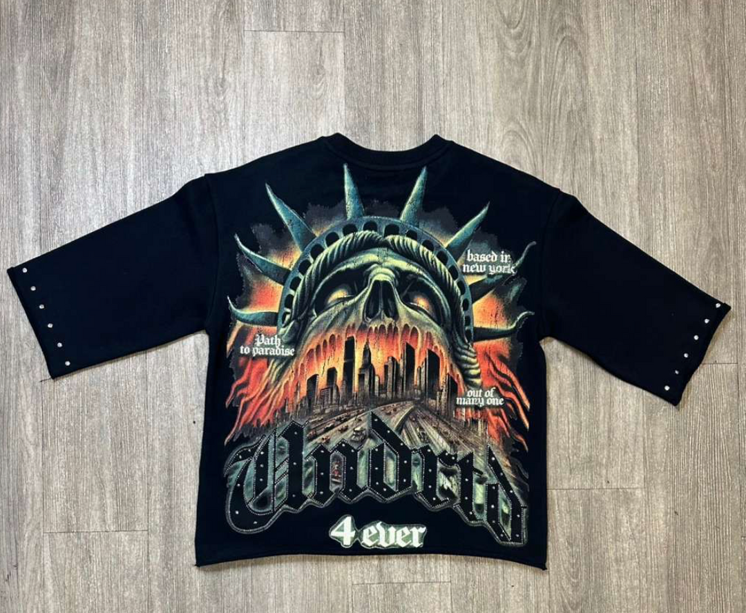 Highly Undrd Liberty Crop Fit Tee - Black