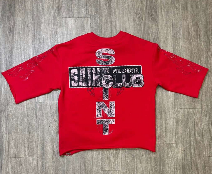 Highly Undrd Saint Global Crop Fit Tee - Red