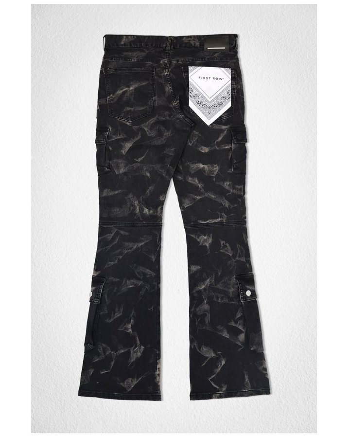 Cargo Stacked Jeans - Black