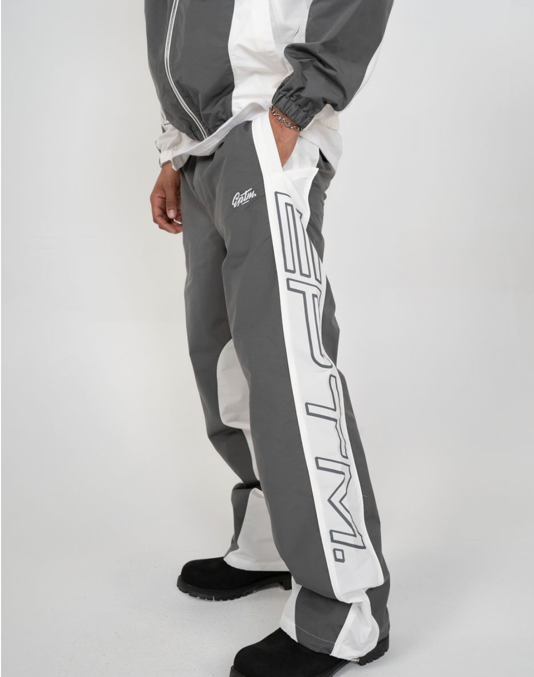 Markie Nylon Baggy Sweats - Grey