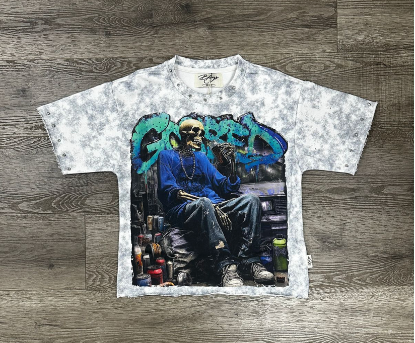 Kids Gassed Cropped Tee - White