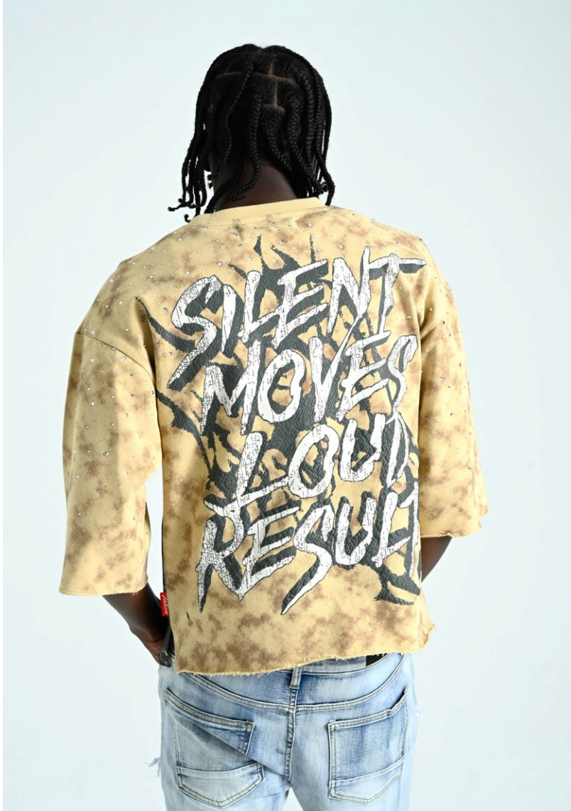 Silent Moves Cropped Tee - Khaki