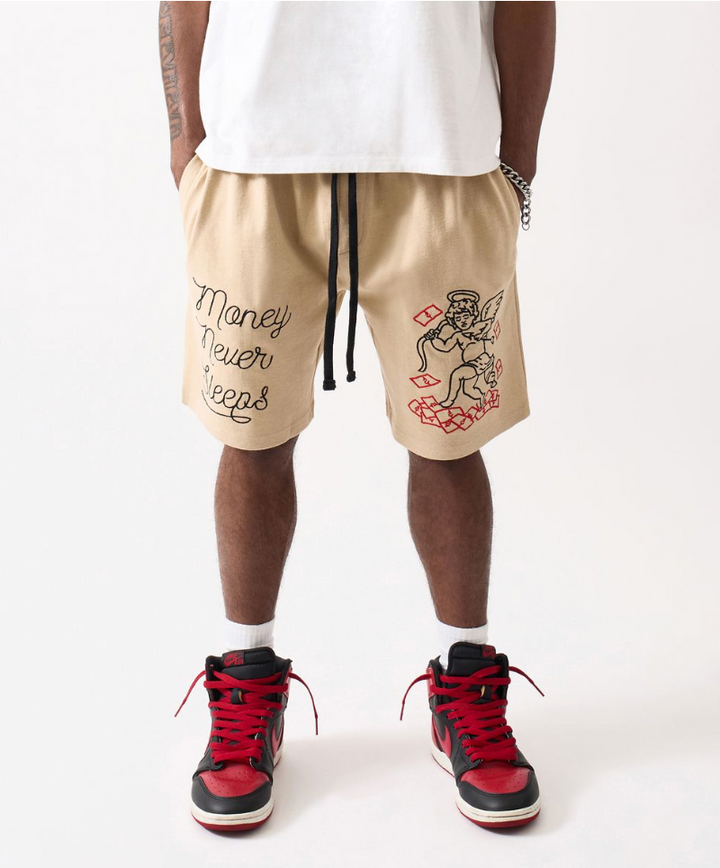 Paper Chaser Fleece Shorts - Cream