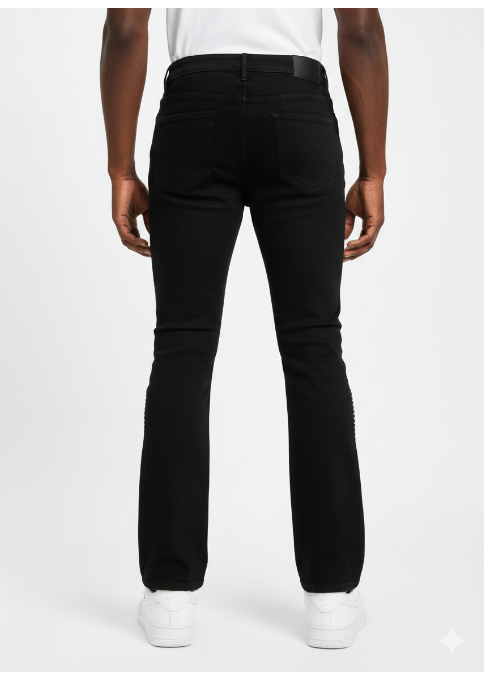 Kids Jet Black Rhinestone Zipper Stacks - Jet Black
