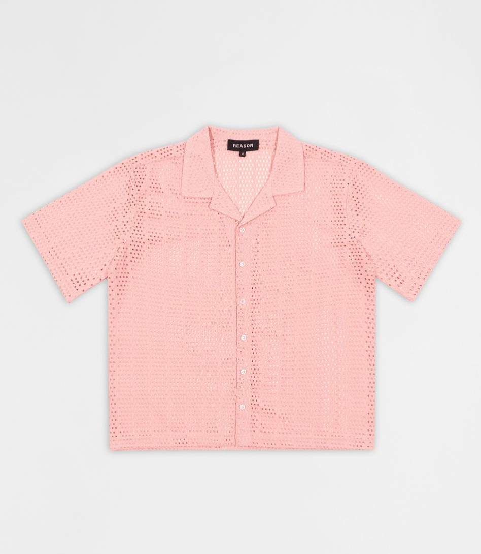 Micro Hole Button Up - Pink
