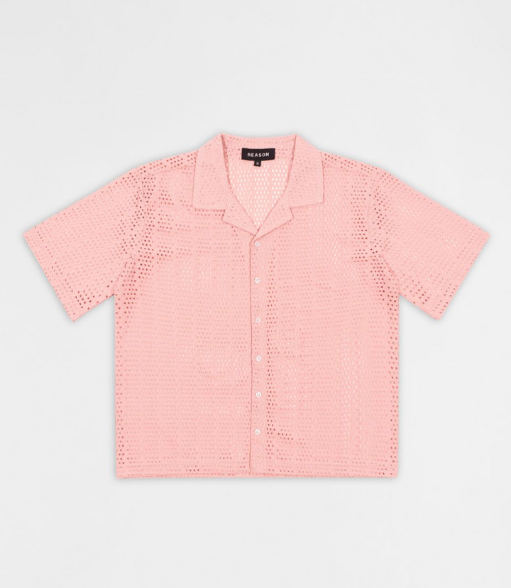 Micro Hole Button Up - Pink