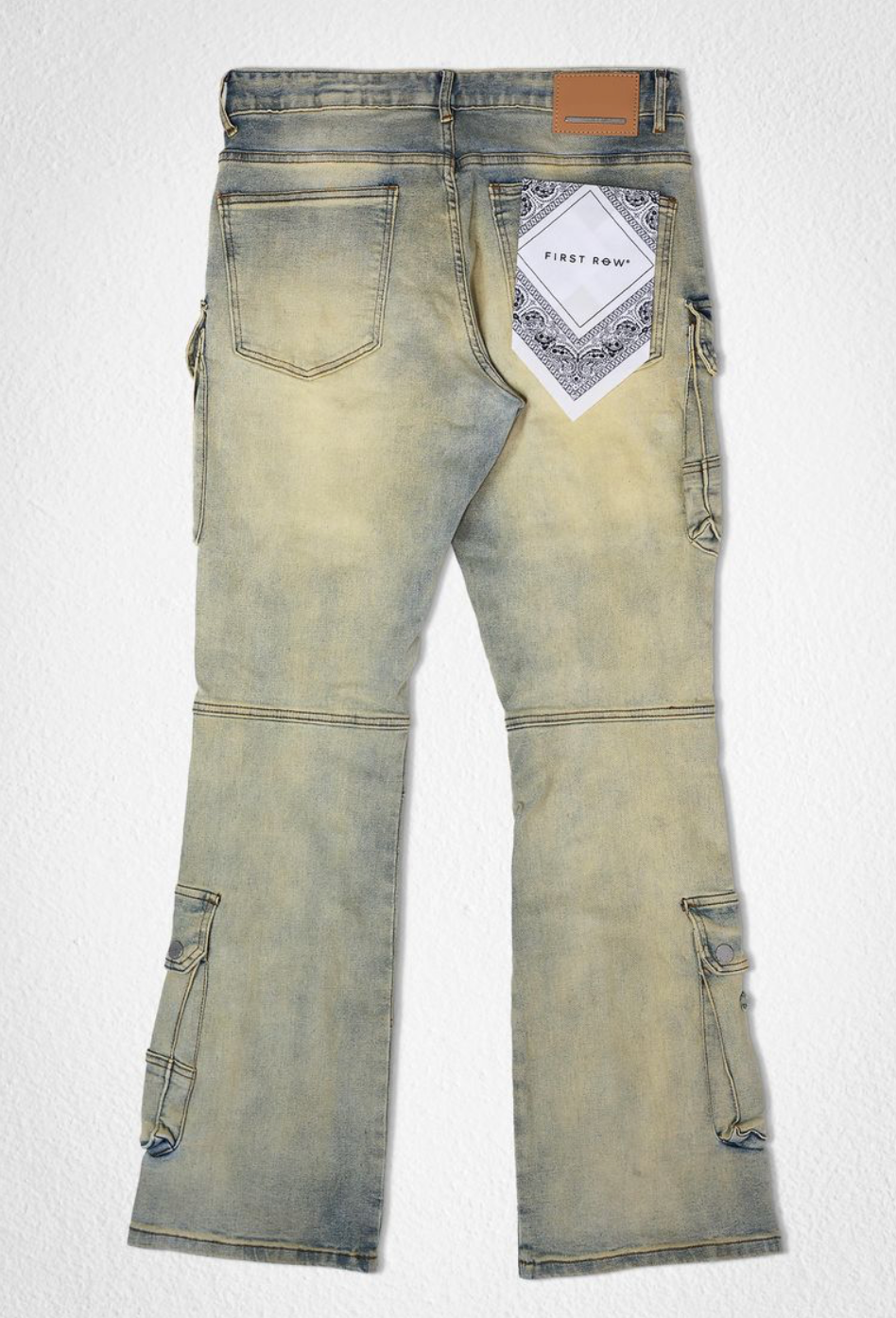 Stacked Cargo Jeans - Wash Blue