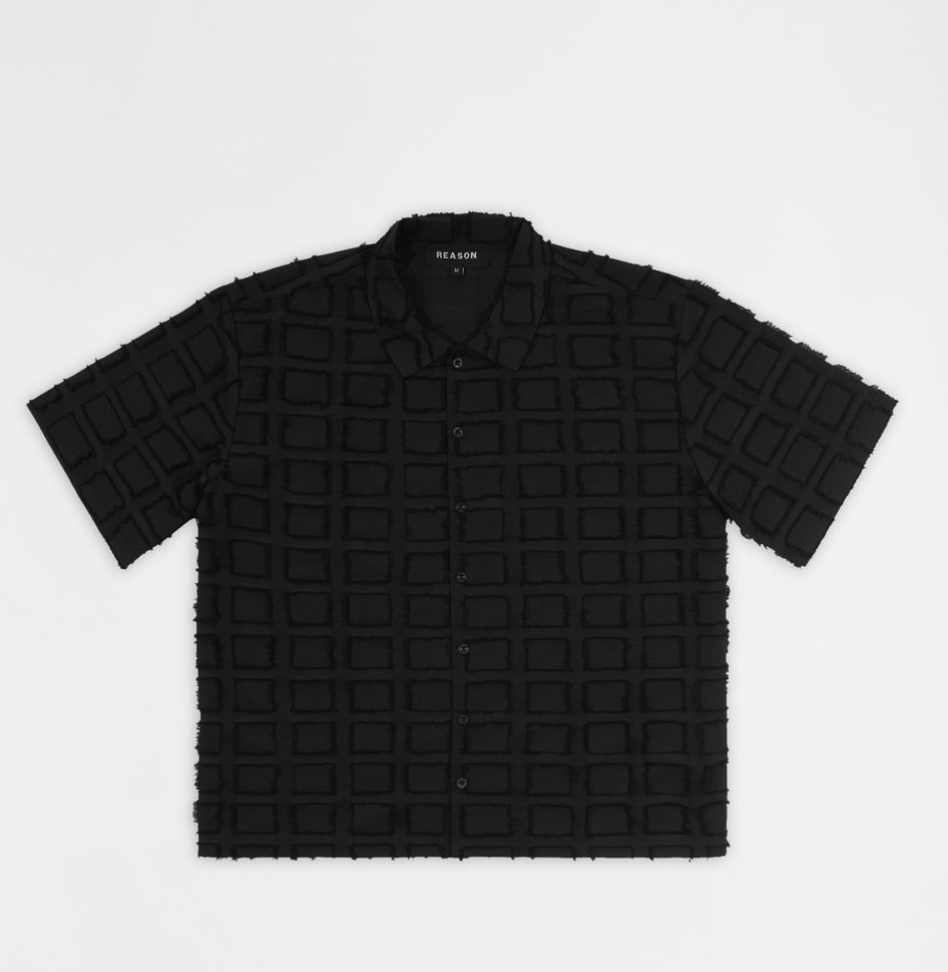 Textured Button Up - Black