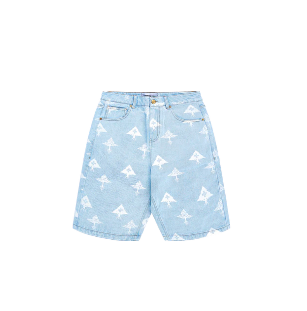 Cross Triangle Jorts - Blue