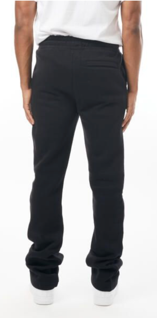 Stacked Fleece Sweats - Black