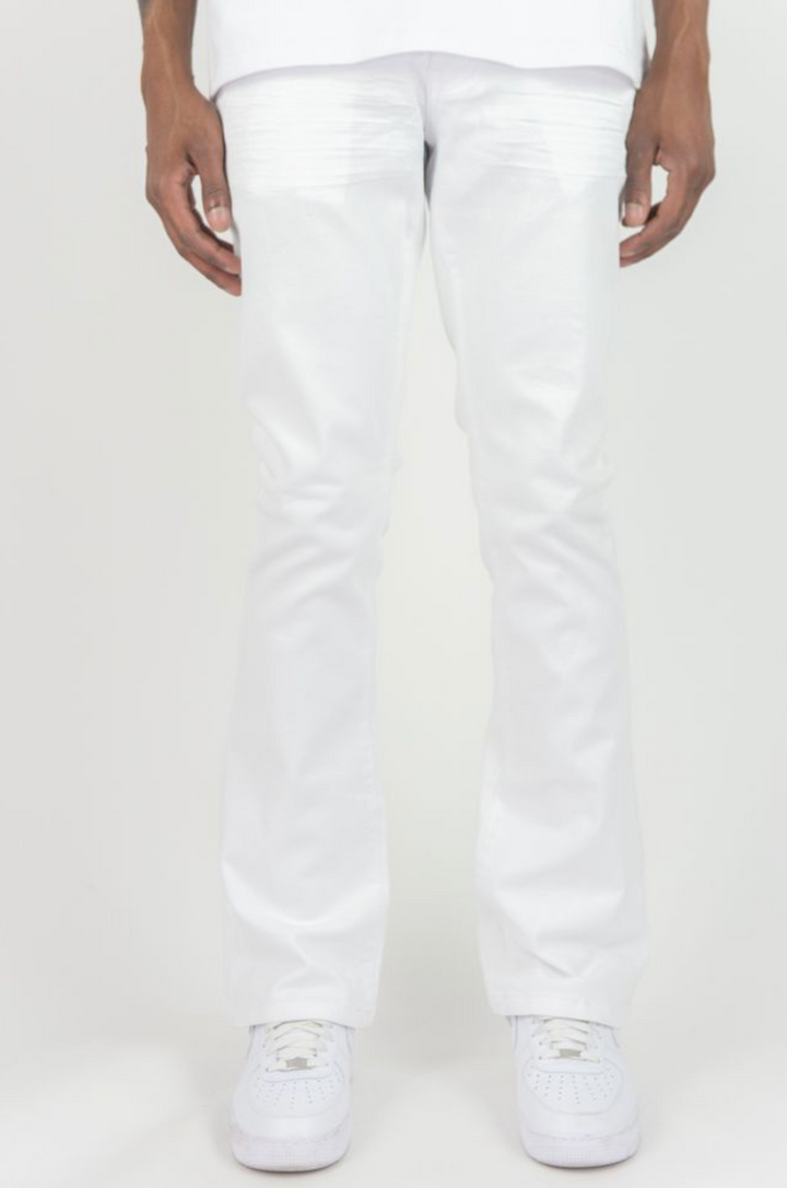 Stacked Twill Jeans - White