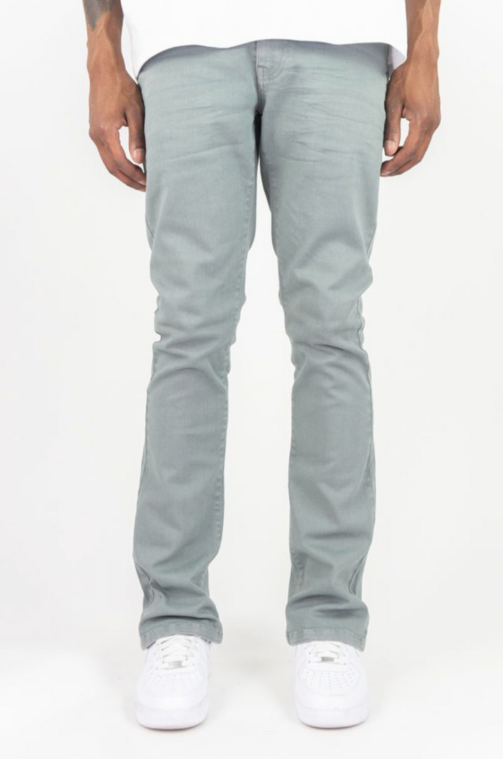 Stacked Twill Jeans - Grey