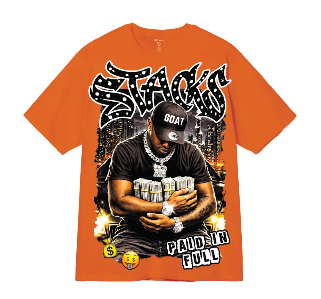 Stacks Graphic Tee - Orange