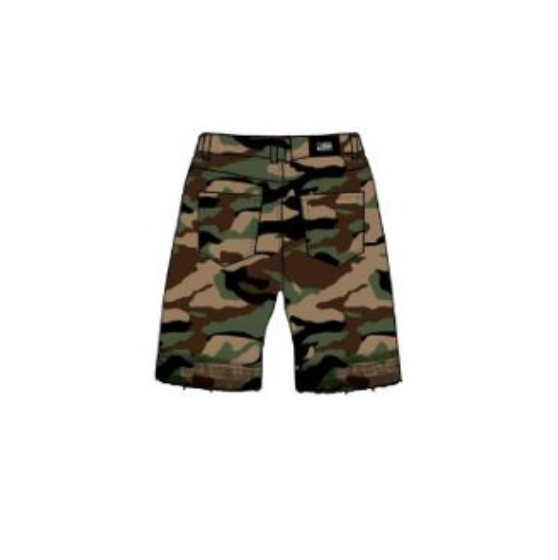 Ripped Cargo Jorts - Camo