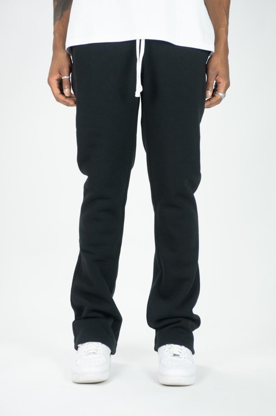 Blank Stacked Sweats - Black