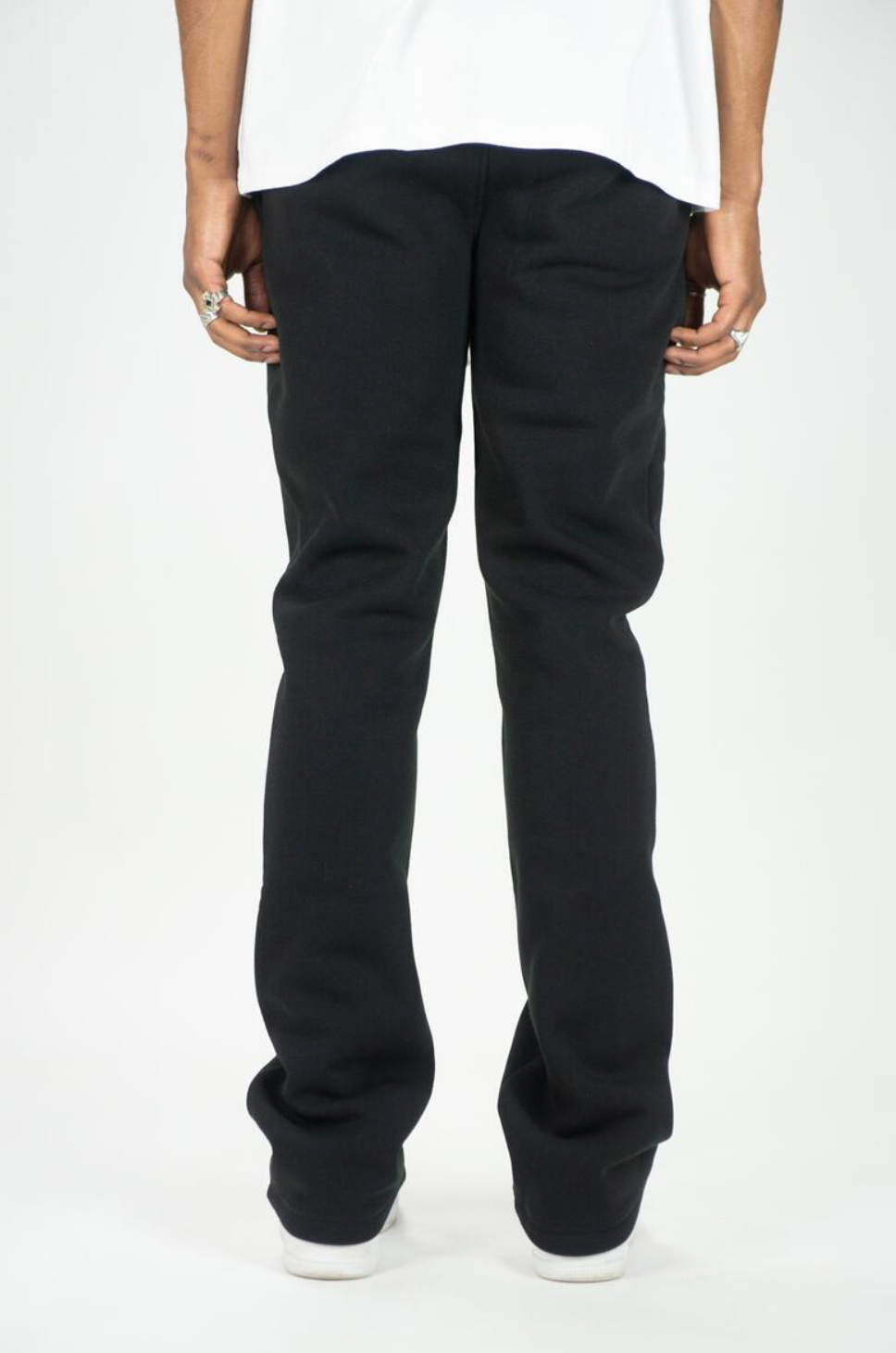 Blank Stacked Sweats - Black