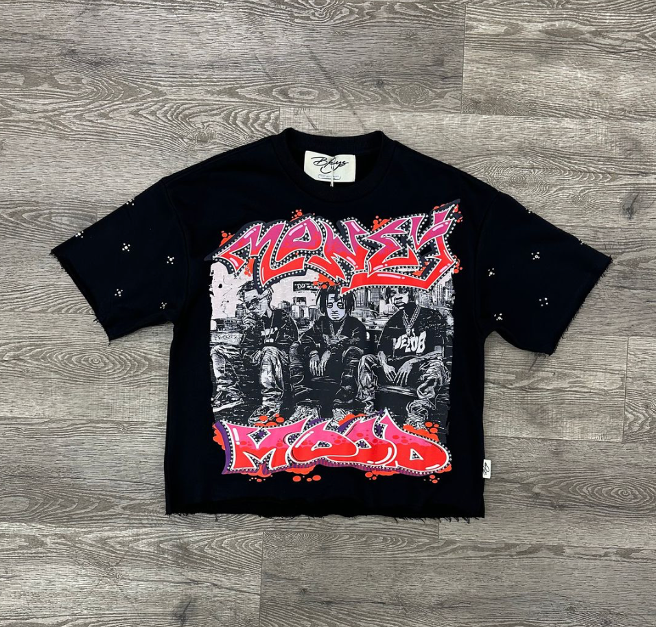 Money Mood Cropped Tee - Black