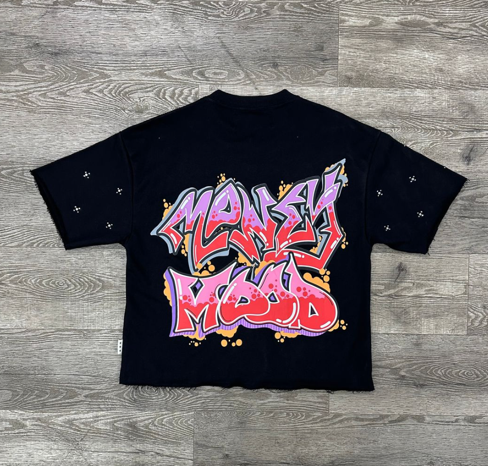 Money Mood Cropped Tee - Black