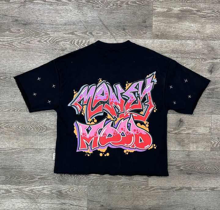 Money Mood Cropped Tee - Black