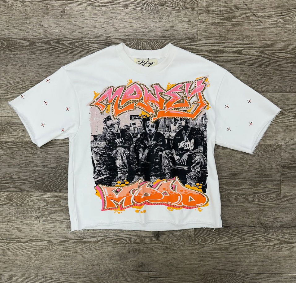 Money Mood Cropped Tee - White