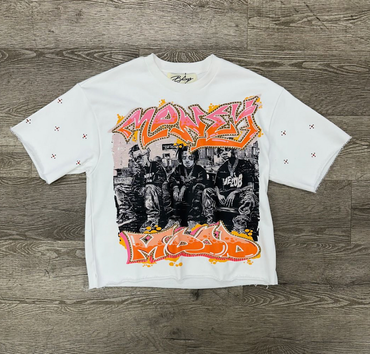 Money Mood Cropped Tee - White