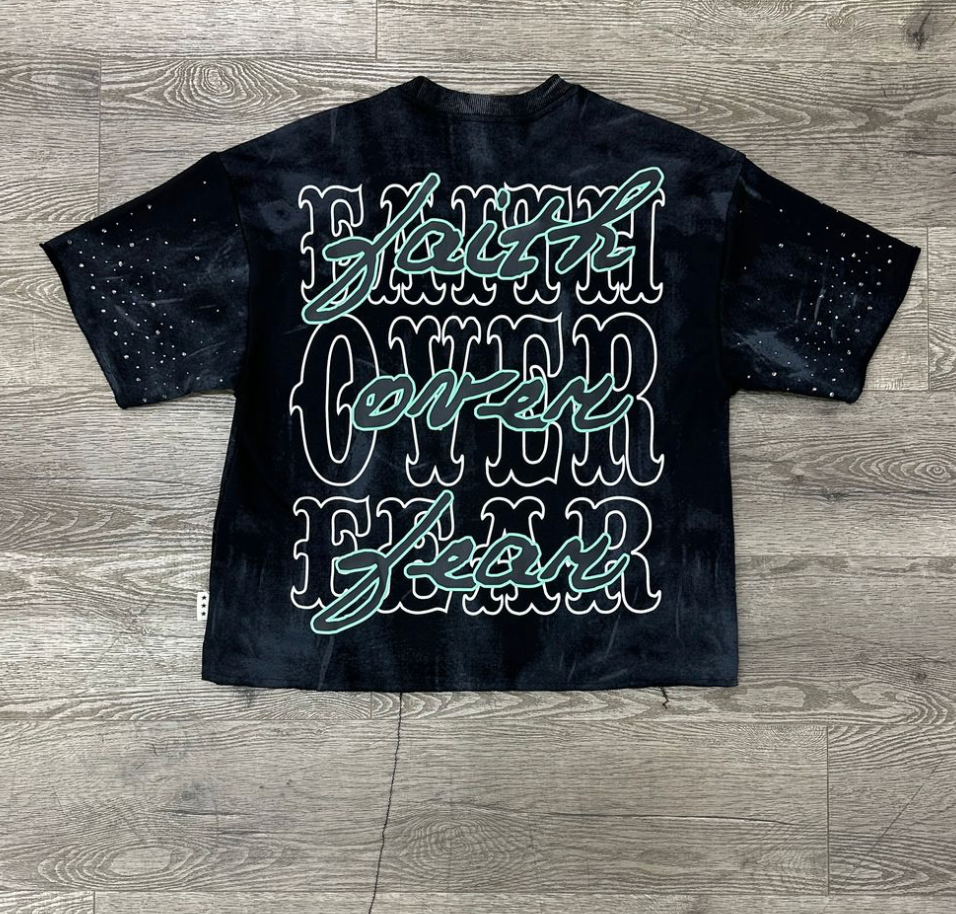 Faith Cropped Tee - Black