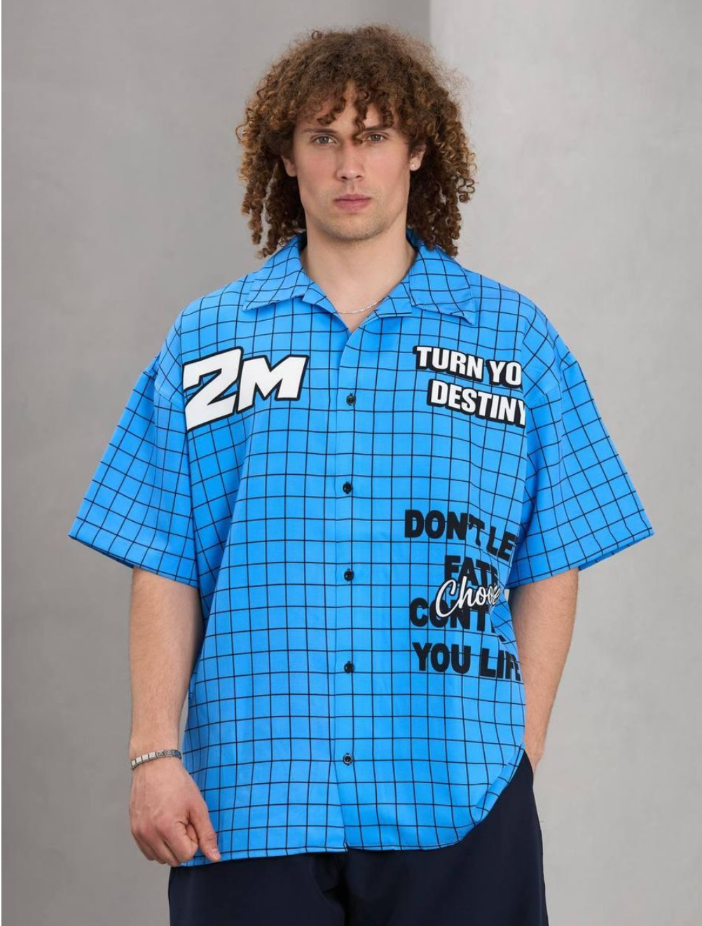 Turn Your Destiny Button down - Blue