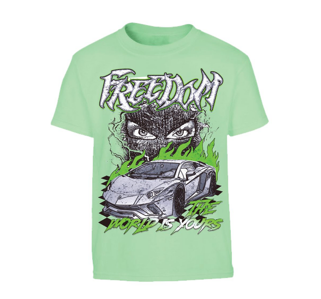 Kids Freedom Graphic Tee - Mint