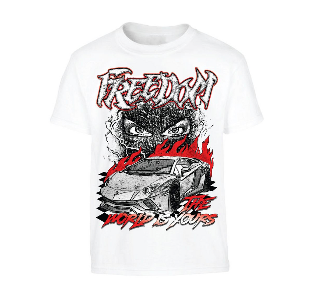Kids Freedom Graphic Tee - White