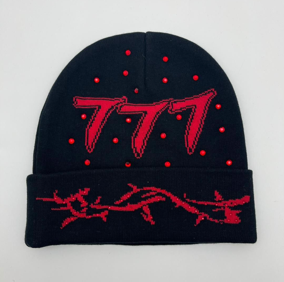 Diamond 777 Beanie - Black/Red