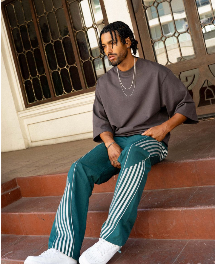 Nylon Baggy Roundy Pants - Forest Green