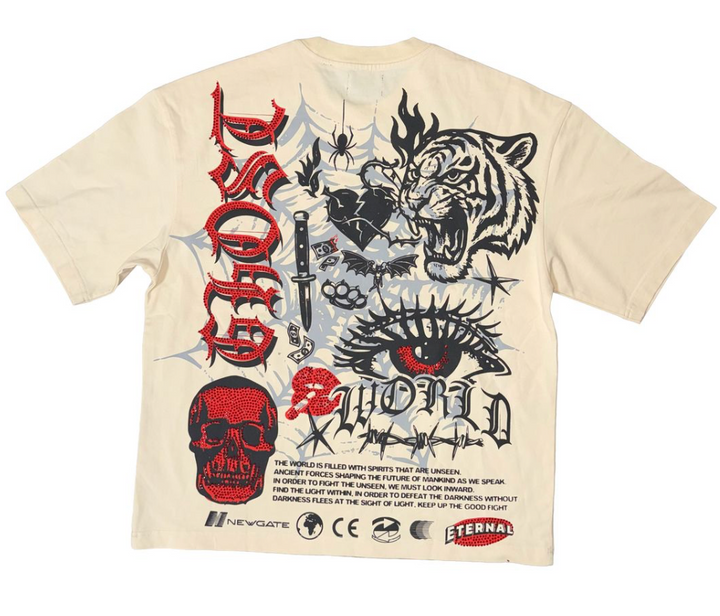 Bad Omen Graphic Tee - Khaki