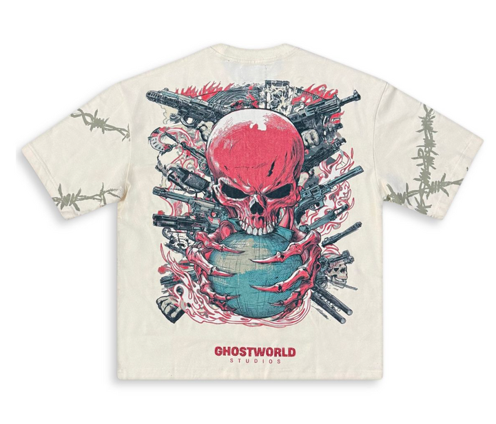 Barbed Wire Graphic Tee - Beige