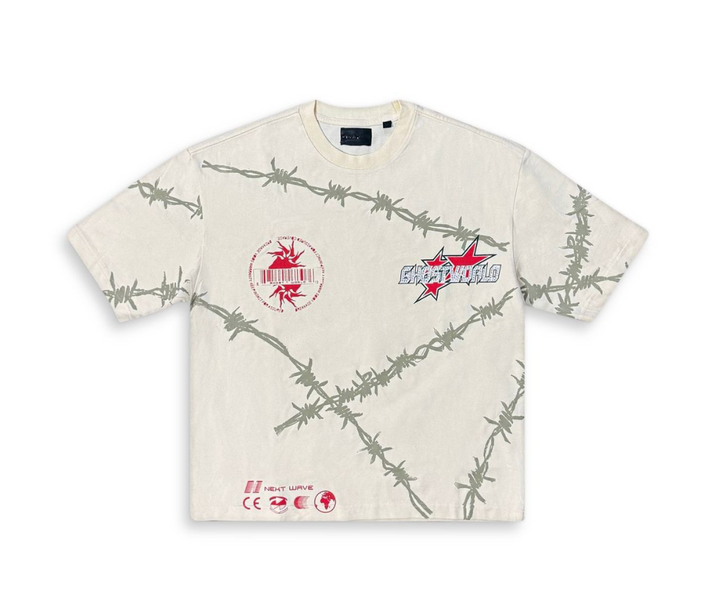 Barbed Wire Graphic Tee - Beige