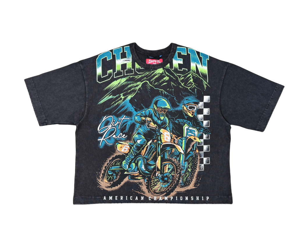 Dirt Bikes Cropped Tee - Black