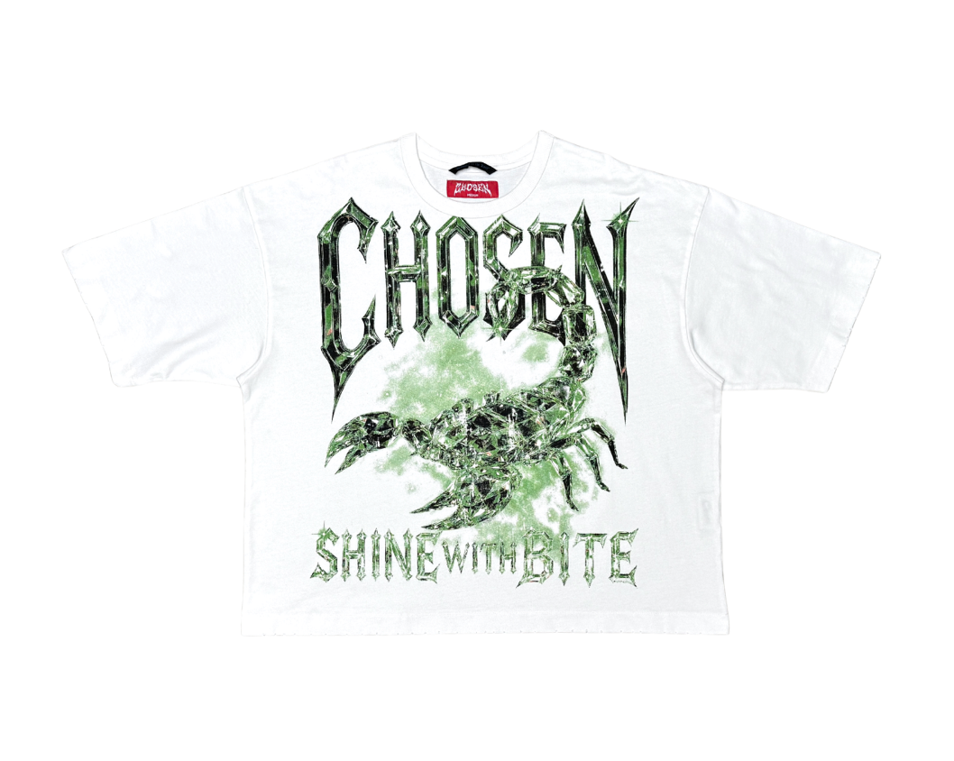 Scorpion Cropped Tee - White