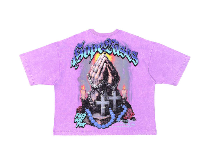Hope Rises Cropped Tee - Purple