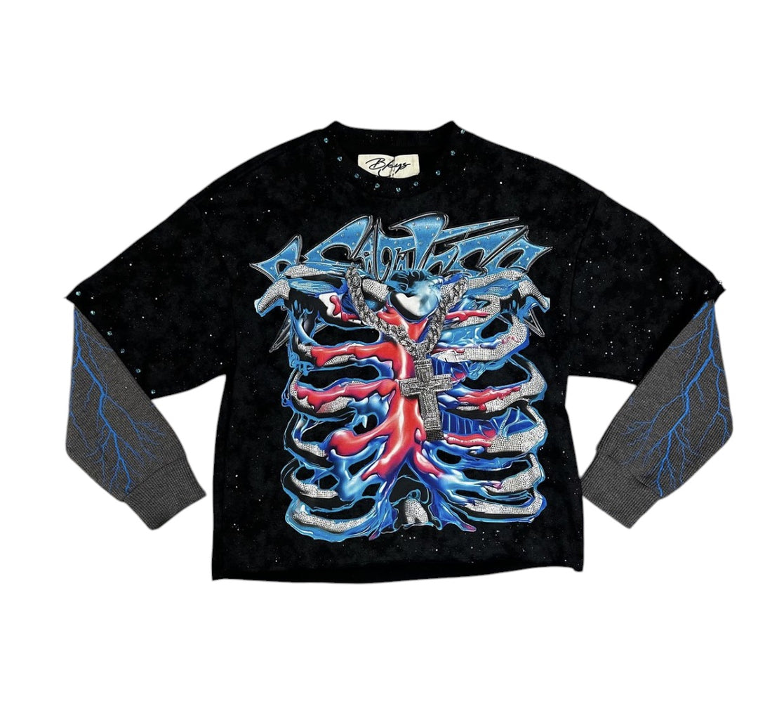 Greatness Long Sleeve Cropped Tee - Black