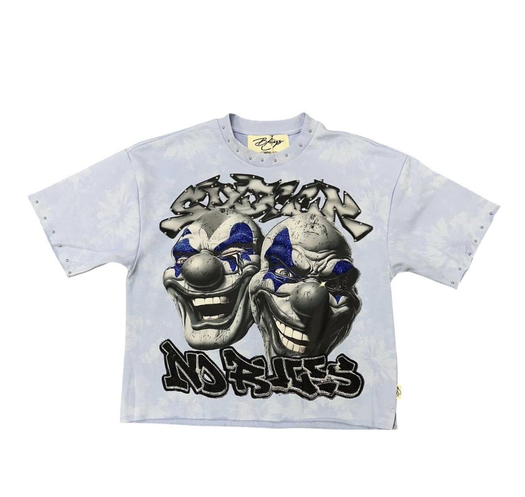 Sinner Club Cropped Tee - Sky Blue