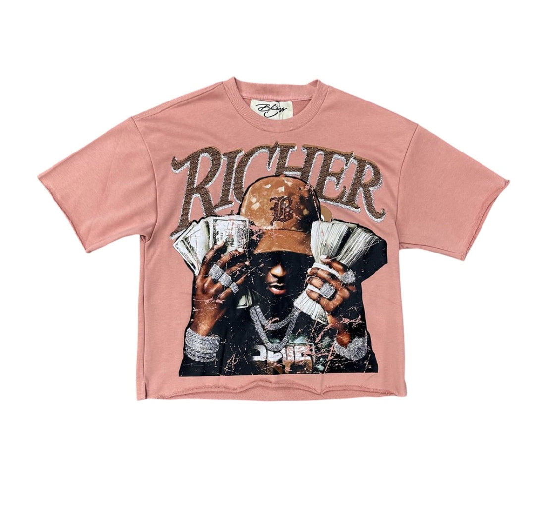 Richer Cropped Tee - Pink
